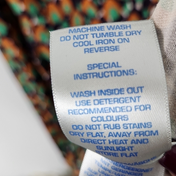 Boden DARCEY Twist Front WH649 Green Print Jersey Knit Sleeveless Size 12 Dress - Picture 9 of 10